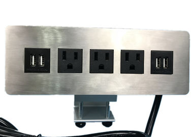 qualità  Edge Mount Desktop Power Outlet With USB 4 Port ,3 Outlet Power / Data Distribution Unit fabbrica