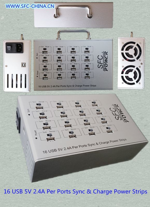 Multi striscia di carico 5V 2.4A di potere di USB di 16 porti soltanto per la Banca mobile di potere MP3 di IPad