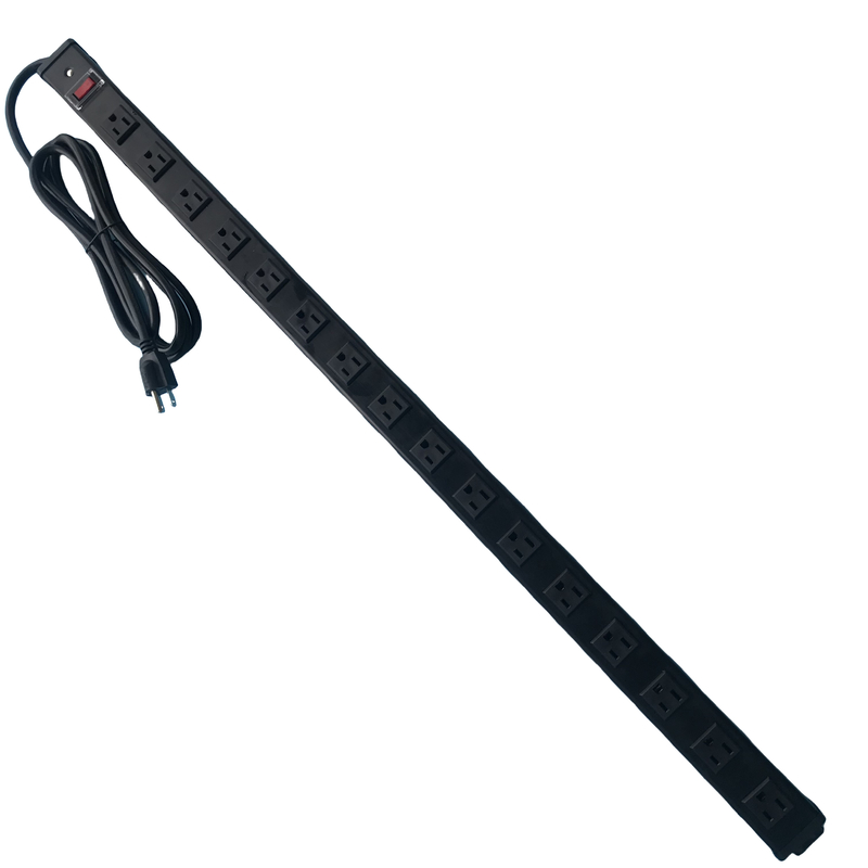 15A Corrente nominale Striscia di alimentazione multiuscita con 16 Jack Standard 3-prong UL Approval US Socket